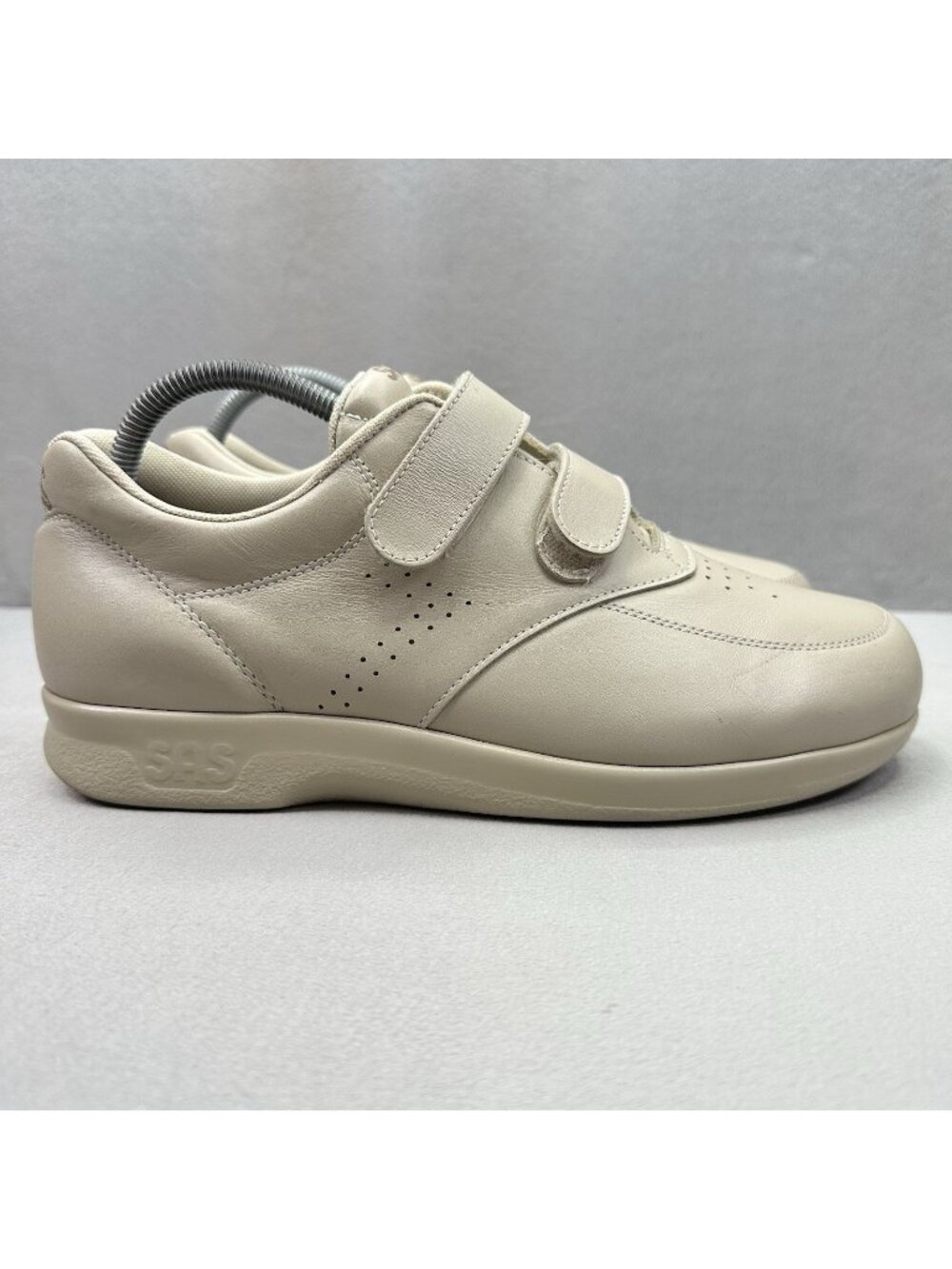 SAS VTO Mens Size 8.5 (W) Wide Shoes Bone Beige EZ-Strap Walking Sneakers